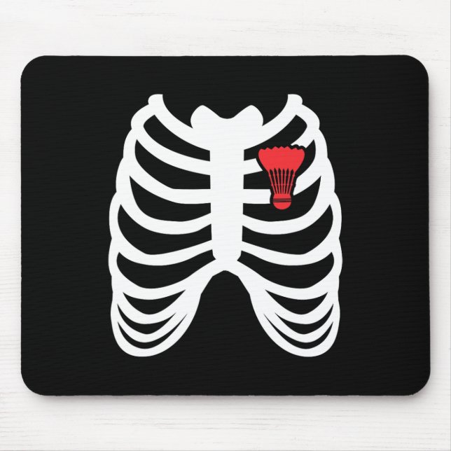 Rib Cage Funny Badminton Player T Shirt Gift  Mouse Mat (Front)