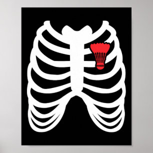 Rib Cage Funny Badminton Player T Shirt Gift  Poster