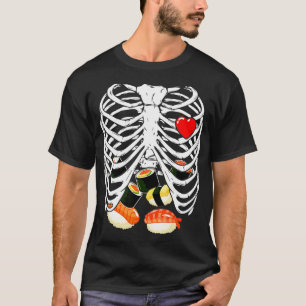 Rib Cage Skeleton Sushi XRay Skeleton Halloween Co T-Shirt