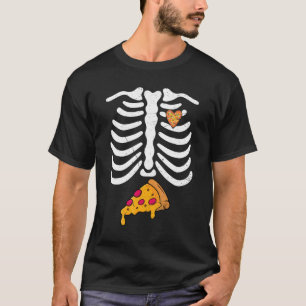 Rib Cage Skeleton X Ray Pizza Halloween Costume T-Shirt