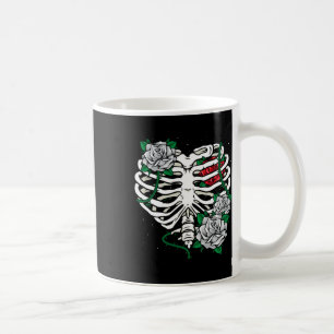 Rib Cage With Flowers Halloween Xray Skeleton Cand Coffee Mug