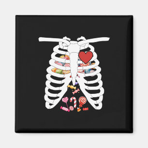 Rib Cage X-ray Candy Funny Halloween Costume Kids Magnet
