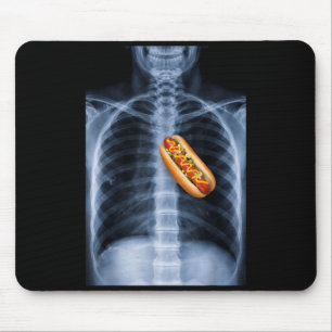 Rib Cage X Ray Hot Dog Heart Funny Food Anatomy Mouse Mat