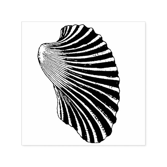 Ribbed Clam Shell Self-inking Stamp (Design)