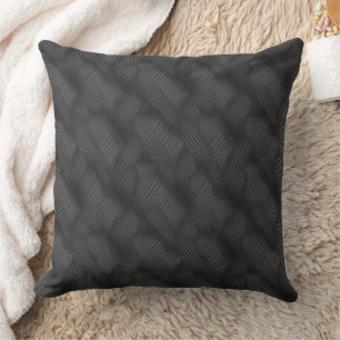 Ribbed texture in grey and black pattern  cushion