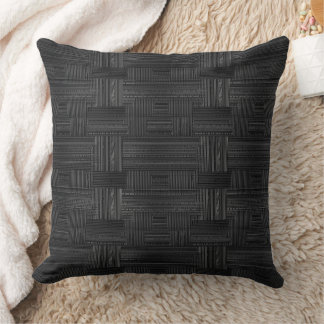 Ribbed texture in grey and black pattern cushion