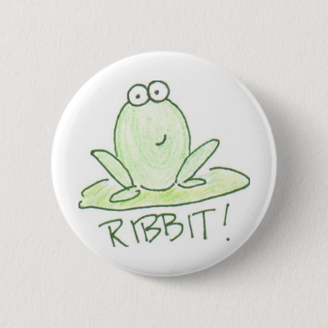 RIBBIT! 6 CM ROUND BADGE (Front)