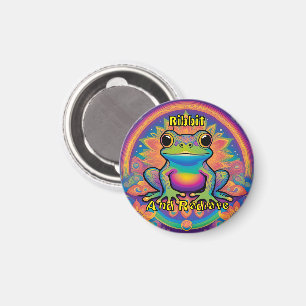 Ribbit and Radiate Frog – Boho Psychedelic Groovy Magnet