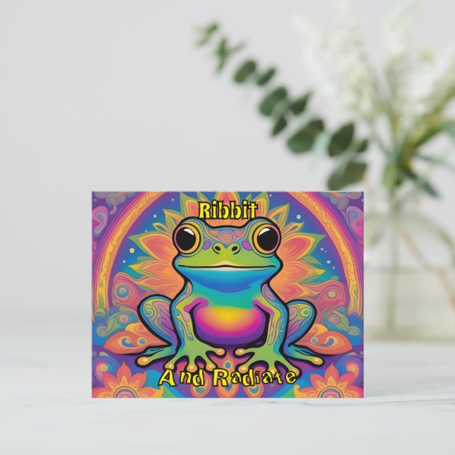 Ribbit and Radiate Funky Groovy Vibes Postcard (Standing Front)