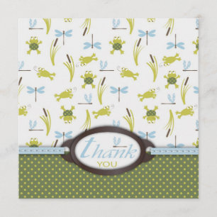 Ribbit Frog and Dragonfly Thank You Card