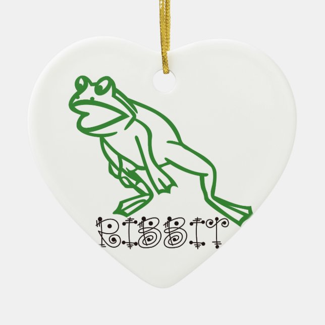 Ribbit Frog Ceramic Tree Decoration (Front)