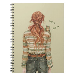 Ribbit Frog Redhead Female Notebook