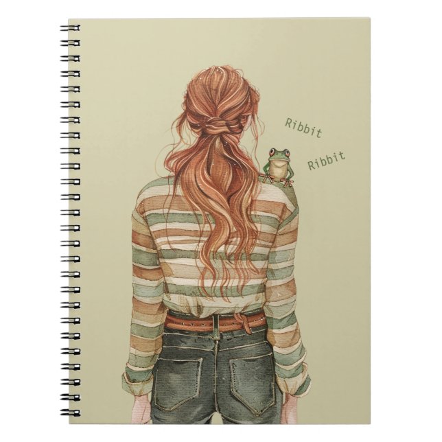 Ribbit Frog Redhead Female Notebook (Front)