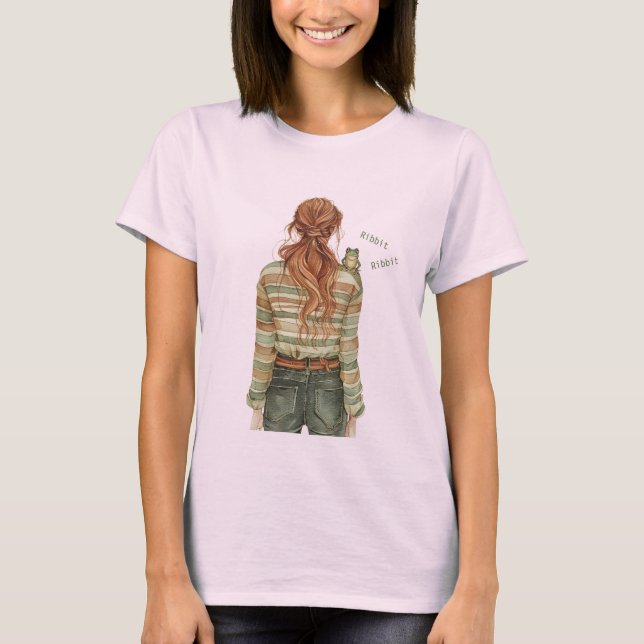 Ribbit Frog Redhead Female T-Shirt (Front)