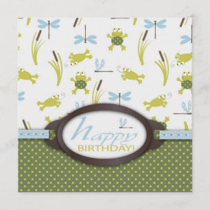 Ribbit Swimming Frog Birthday Card