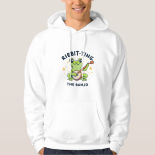 Ribbit-ting the Banjo ,Cute Frog Playing Music Hoodie