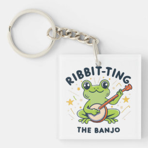 Ribbit-ting the Banjo ,Cute Frog Playing Music Key Ring