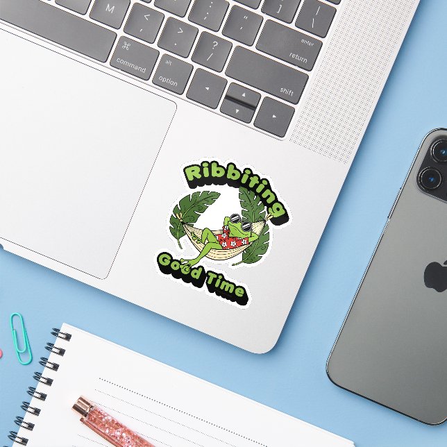 Ribbiting Good Time (Laptop w/ iPhone)
