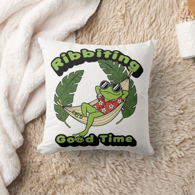 Ribbiting Good Time Cushion (Blanket)