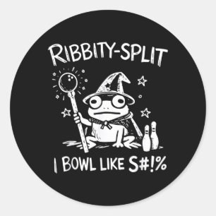 Ribbity Split I Bowl Like S Sarcastic Wizard Frog Classic Round Sticker