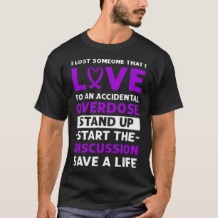 Ribbon. Accidental Overdose Awareness.  T-Shirt