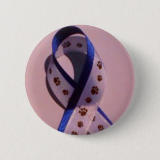 ribbon against animal abuse 6 cm round badge