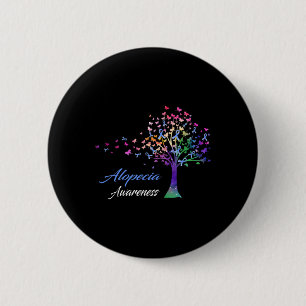 Ribbon Alopecia Awareness  6 Cm Round Badge
