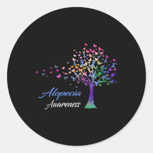 Ribbon Alopecia Awareness Classic Round Sticker