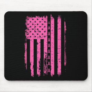 Ribbon American Flag Usa Breast Cancer Awareness G Mouse Mat