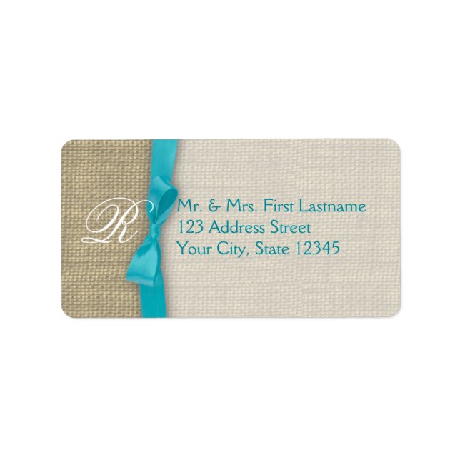 Ribbon and Burlap Blue Label (Front)
