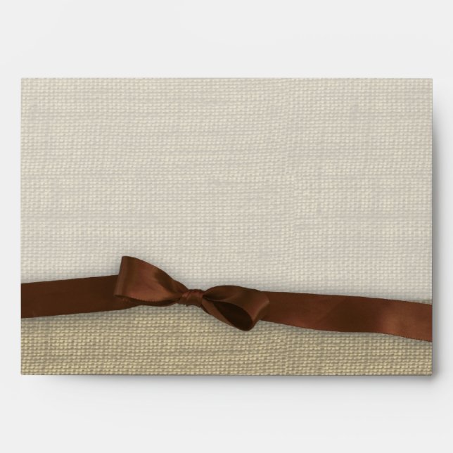 Ribbon and Burlap Brown Envelope (Front)