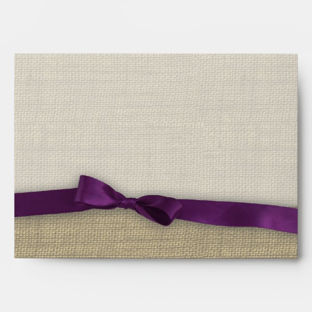 Ribbon and Burlap Purple Envelopes (Front)
