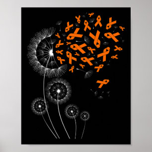 Ribbon And Dandelion Leukaemia Awareness Month War Poster