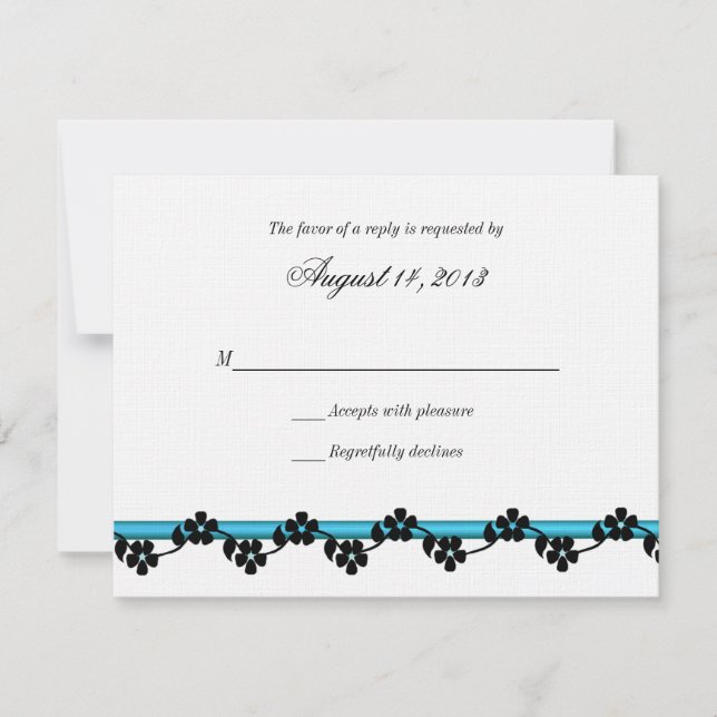 Ribbon and Flowers Response Card (Front)