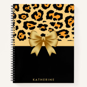Ribbon and Leopard Print Notebook