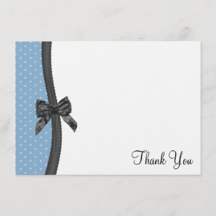 Ribbon and Polka Dots Thank You Flat Card