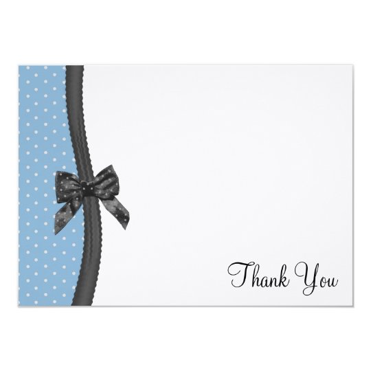 Ribbon and Polka Dots Thank You Flat Card