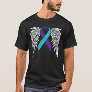 Ribbon Angel Wings Suicide Awareness Mental Health T-Shirt