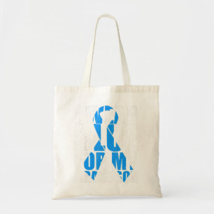 Ribbon Autism I Wear Blue For My Grandson Autism A Tote Bag