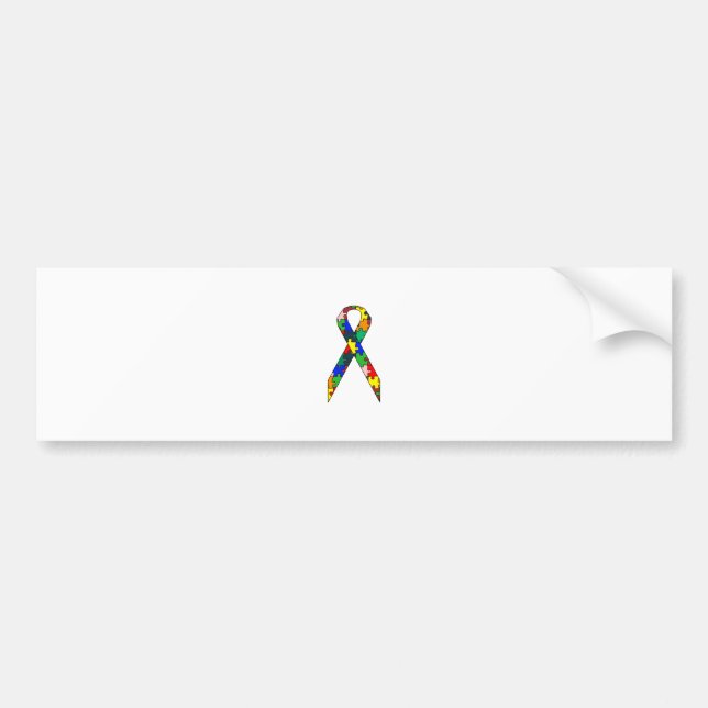 Ribbon Autismo Awareness Bumper Sticker (Front)