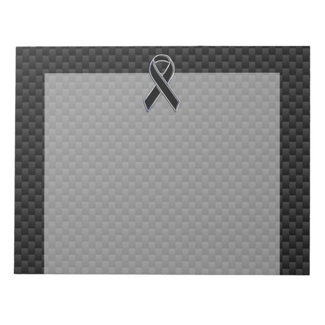 Ribbon Awareness Black Carbon Fiber Notepad (Front)