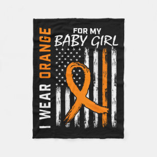 Ribbon Baby Girl Leukaemia Awareness Fleece Blanket
