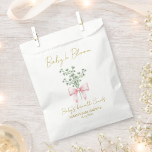 Ribbon Baby’s Breath Seeds Baby Shower Favor Bag