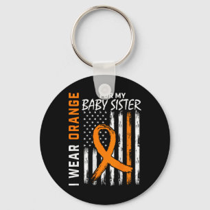 Ribbon Baby Sister Leukaemia Awareness  Key Ring