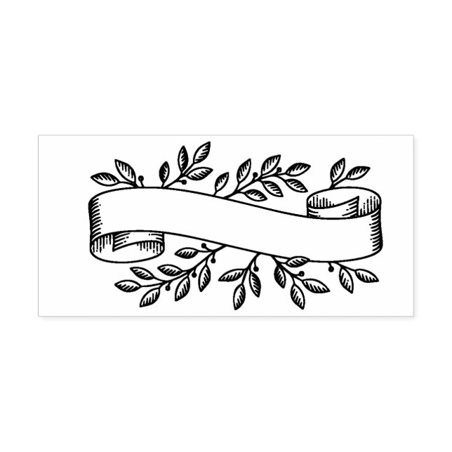 Ribbon / Banner / Label Rubber Stamp (Imprint)