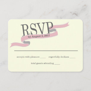 Ribbon Banner Response Card Pink
