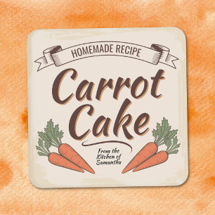 Ribbon Banner - Vintage Carrot Cake Label Sticker