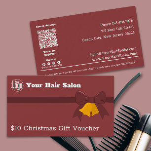 Ribbon Bells $10 Christmas Gift Voucher Card