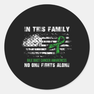 Ribbon Bile Duct Cancer Awareness Warrior American Classic Round Sticker