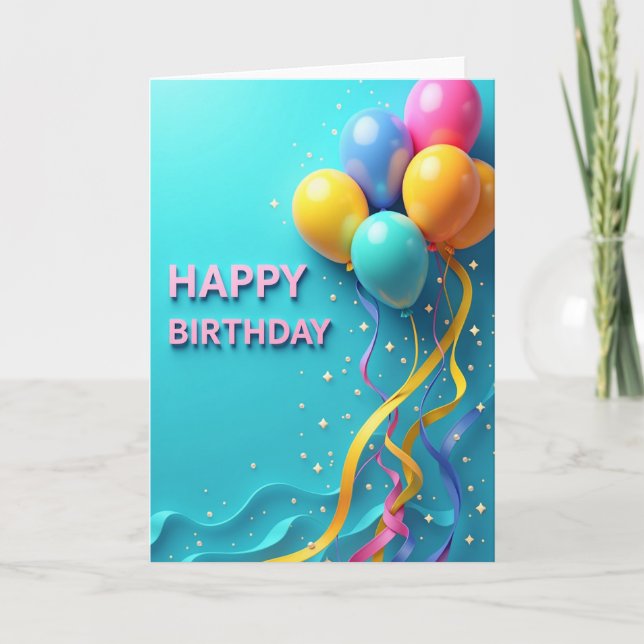 Ribbon Birthday Card (Front)
